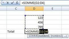 Calcul somme automatique - Excel Calcul somme automatique - Excel