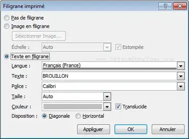 Texte Ou Image En Arriere Plan Estompe Filigrane Dans Word