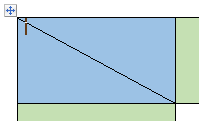 Cellule d'un tableau Word, divisée avec une bordure diagonale