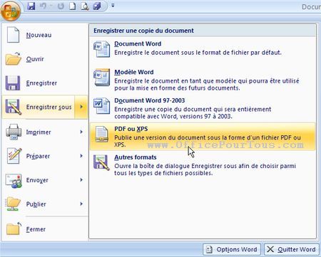 Conversion D Un Fichier Word Ou Autre En Pdf Dans Office 2007