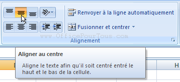 Centrer verticalement le contenu d'une cellule Excel