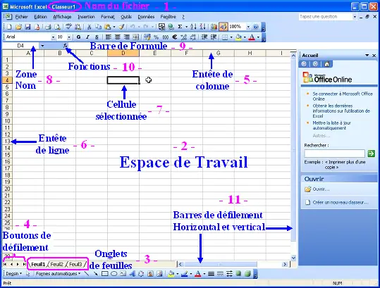 Interface Excel 2003