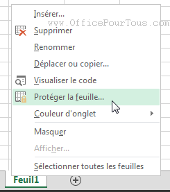 Protéger une feuille Excel