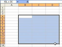 Sélection plage de cellules - Excel