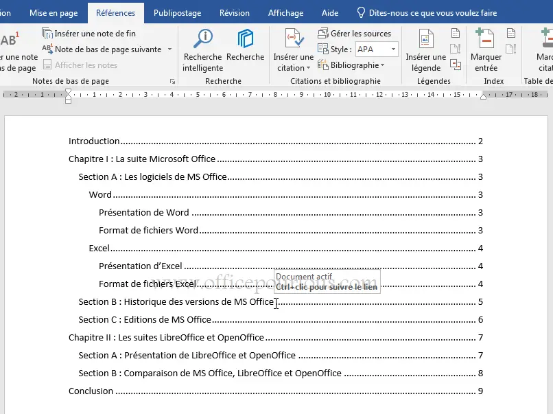 word 2016 apa format table