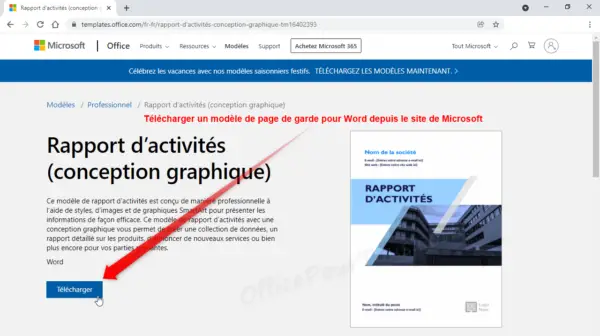 Enregistrer Page De Garde Business Word www.officepourtous.com